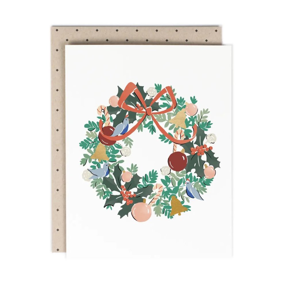 SET OF 4 - Wreath Card Stationary